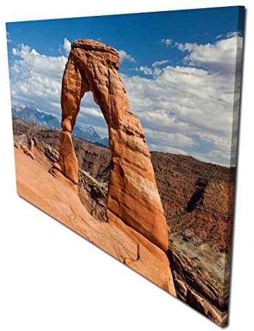wandmotiv24 Garderobe Delicate Arch USA Querformat - 69x40 (BxH) - Leinwand Wandgarderobe, inklusive Garderoben-Haken, Kleiderhaken, Set M0264