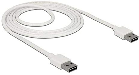 DeLock 85194 2 m USB A USB A männlich männlich weiß Kabel USB – Kabel USB (2 m, USB A, USB A, 2.0, männlich/männlich, weiß)