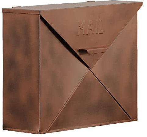 Benjara BM15926 Briefkasten in Briefumschlag-Form, aus Eisen, kupferfarben
