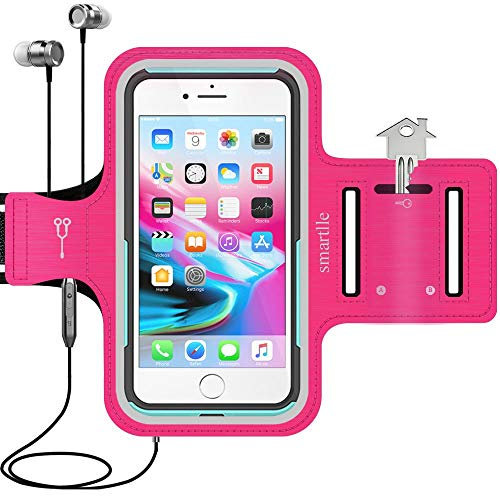 Smartlle Sportarmband Joggen Arm Handyhalter Laufen für iPhone 13 12 11 Pro Max/XR/XS MAX/8 7 6S Plus, Samsung Galaxy S22/A/Note, LG, Xiaomi, Bis Zu 6.9''. Sporthülle Running Phone Holder armtasche