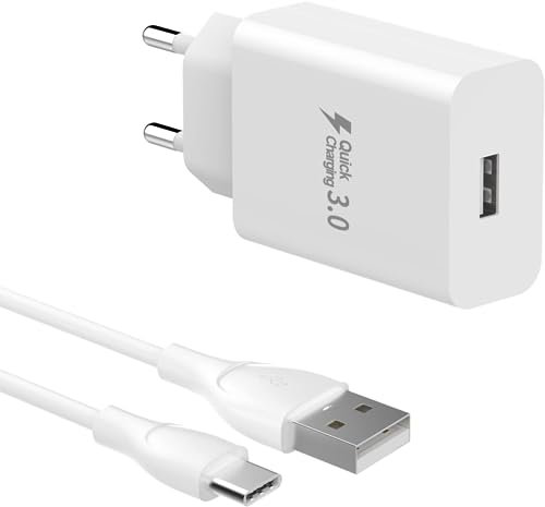 Caricatore Rapido per Xiaomi Redmi Note 13C/13/A3/A3x/12/14C/12 Pro/11S/11/10C/10/10S/10 Pro/9/9 Pro/8/8 Pro/Poco X3 Pro/per Samsung S25 18W Caricabatterie Type C Carica Batterie Cellulare
