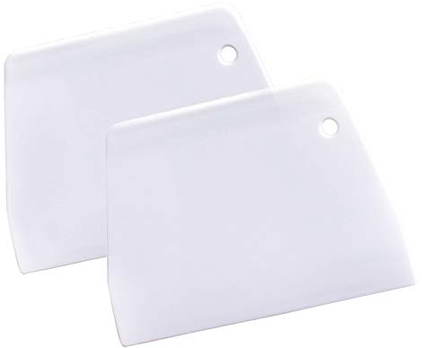 2PCS Dough & Bowl Scraper Food Safe Plastic Pastry Scraper Multipurpose Chopper Dough Cutter with Hanging Hole for Kitchen Baking Accessory