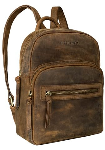 STILORD Damen-Rucksack aus Leder braun - Vintage Frauen-Rucksack - Kleine Tasche aus Echtleder - Handtasche 'Alba'