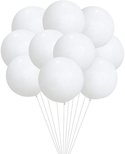 10 Stück Luftballons Weiß Ballons Hochzeit 24 Zoll Latex Luftballons Party Ballons Helium Riesen Ballons Rund Große Dicke Ballons Biologisch Abbaubar für Geburtstags Graduierung Vorschlag Dekoration