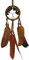 Saraswati Handgerfertigter Traumfänger Dreamcatcher Lebensbaum Leder mit Edelsteinen, 6x20cm
