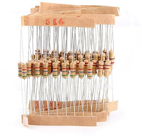 Kit de résistances 1000pcs Résistances à couche de carbone 1/2 Watt 1-10M Ohm 100 valeurs Résistance assorties 5% Résistances de tolérance Assortiment Composants de résistance électronique