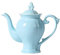 Tetera inglesa de porcelana fina, color azul claro, estilo Victoria, peso ligero, 37 onzas