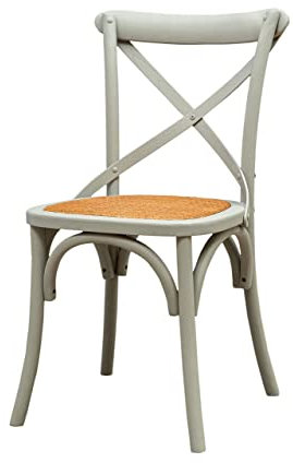 Biscottini Sillas de Comedor Ratan 86x42x46 cm - Sillas Comedor Madera - Sillas Cocina Vintage - Muebles Rusticos, Gris