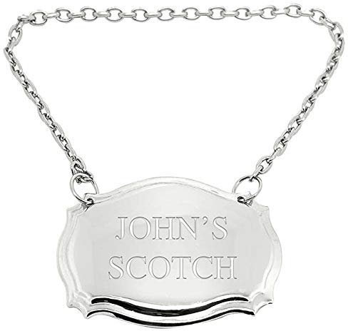 Any Name, Any Drink Engraved Silver Plated Decanter Label
