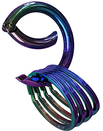 Silipac Kit Porte-clés Mousqueton Anneau en Forme de Cercle, Taille Universelle, Design Pur et Rond, Solide, Clip Porte-clés en métal, Clip Porte-clés, Organisateur de clés (Arc-en-Ciel)