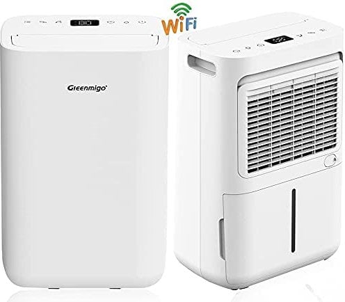 Greenmigo Alpha Serie Deumidificatore 13L/24h(ALPHA-Q13 Pro WiFi),Mini Deumidificatori Portatile per Camera da 20m² a 50m²,Contro Umidità e Muffa in Ambiente Casa,Bagno,Camera da Letto o Armadio