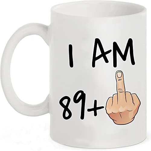 Funny 90th Birthday Gift idea, 11 oz Coffee Mug for Men and Women Turning 90 Years Old as a Joke Birthday Celebration Cup, Dishwasher and Microwave friendly. Best Gift for Mum, dad, Teacher or anyone
