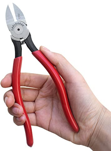 TOOLEAGUE Wire Flush Cutters, 7-Inch Side Cutter Clippers,C-RV Ultra Sharp Flush Cut Pliers, Heavy Duty Wire Cutters for Crafts,Artificial Flowers,Jewelry Making, Electrical & Any Clean Cut Needs