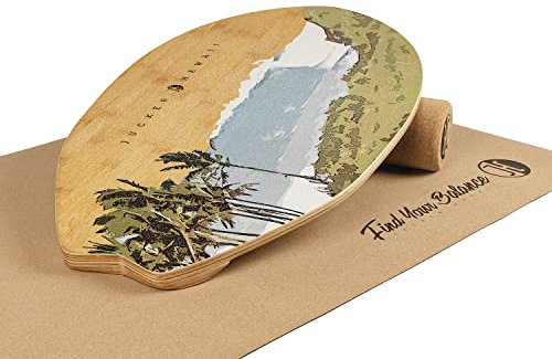 JUCKER HAWAII Balanceboard Homerider Surf Nalu - Balanceboard mit großer Standfläche für bessere Koordination - Surf & Balancetrainer inkl. Korkrolle und Bodenschutzmatte