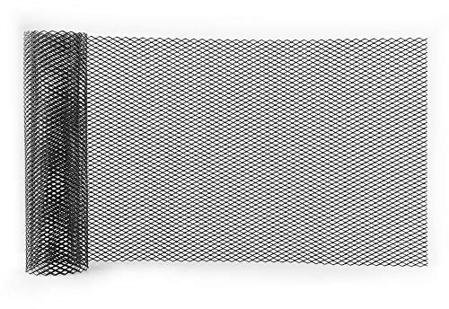 Rejilla del coche, Rejilla de malla de aluminio, agujero de 6x12mm, rejilla universal para carreras de coches, rejilla de malla para el cuerpo, parrilla rómbica negra (100 x 33 cm)