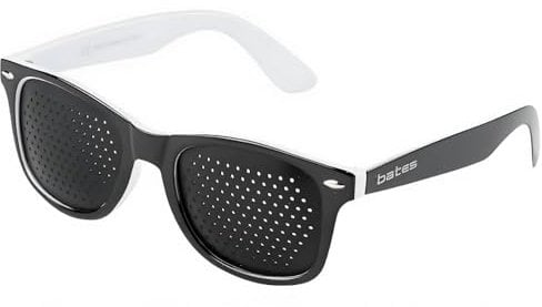 Bates Vision Weiße Mix-Brille mit Gymnastik-Bildschirm für Computer, Smartphone, Lesen und Schreiben, Fernsehen, Schwarz/Weiß, Einheitsgröße