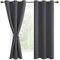 DWCN Vorhang Blickdicht mit Vorhang Raffhalter Verdunkelungsgardinen mit Ösen 2 Stücke Thermogardine, Blackout Curtain Verdunkelung Thermovorhang, Dunkelgrau, 183x117cm(HxB)