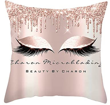 PRIOKNIKO Set Kissenbezug Beauty Make-up Wimpern Pfirsich Haut Kissen bezug, TPR213-20,45 * 45cm (ohne Kissen Kern)