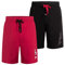 Fila Herren-Schlafanzug aus 100 % gebürstetem Jersey, verschiedene Packungsgrößen (Einzelpackung oder 2er-Pack), 2er-Pack – Rot und Schwarz, L