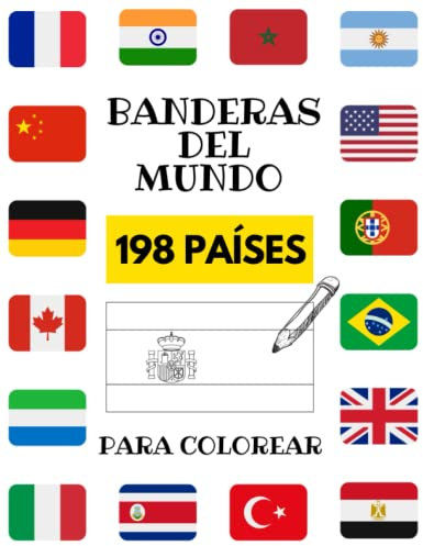 Banderas Del Mundo Para Colorear: Aprende todos los países del mundo - Colorea las banderas de todos los países con guías de colores que te ayudarán.