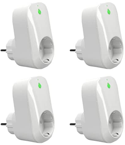 Shelly Plug 4er Pack Smart Home Stecker 110-230V, 16A, Digitales Steuern & Messen von Elektronischen Geräten per App & WLAN, Wifi Steckdose Kompatibel mit Alexa & Google Home, Messgerät mit Timer
