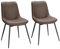 VASAGLE Esszimmerstuhl, 2er Set, Küchenstuhl, Polsterstuhl, Kunstleder, verstellbare Füße, Stahlbeine, Gebogene Rückenlehne, für Esszimmer, Küche, kastanienbraun LDC140K12