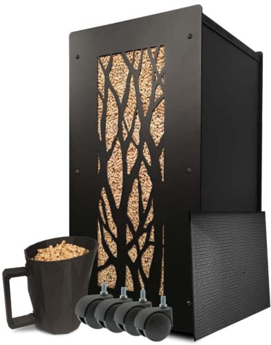 Boite à Granule - Granule Box - Rangement pour Pellets - Fabriqué en France (Arbre Noir)(Capacité de 30kg)