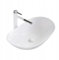 GTM Design Keramik Aufsatzwaschbecken - Oval für Badezimmer - Moderner Stil - Weiß - 62x36x16 cm