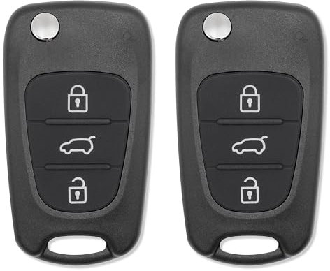GIANTO 2 Schlüsselgehäuse mit Schlüsselbart kompatibel mit Hyundai KIA Cee'd K2 K5 Lotze Magentis Optima Picanto Rio Sportage Venga L20 L30, Gehäuse Fernbedienung mit 3 Ersatztasten (Set 2 Gehäuse)