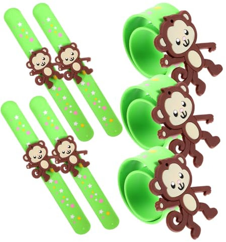 ibasenice 7stücke Silikon-schlagarmband Affe Form Kinderarmband Partygeschenke Festival-armbänder Spielzeug Schlagspielzeug Für Verschiedene Anlässe