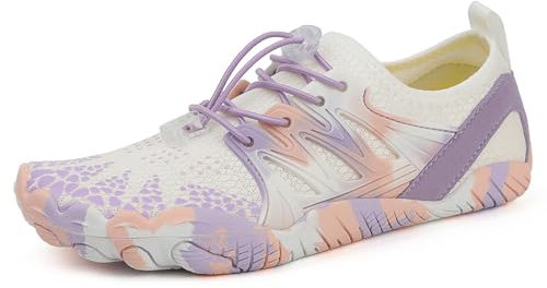 AONEGOLD Zapatos de Agua Hombre Mujer Escarpines Barefoot Zapatillas Verano Outdoor Secado Rápido Surf Calzado para Fitness Yoga Playa Transpirable Ligeras(Violeta,Tamaño 37)