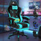 ALFORDSON Sedia Gaming, Gaming Chair con Massaggio a 2 Punti per Gioco, Sedia da Computer ergonomica con Cuscino Lombare, Altezza Regolabile, Ecopelle, Ciano