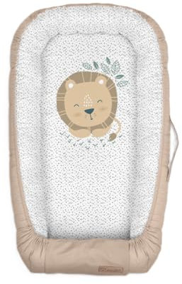 Babynestchen Löwe - 80x45cm - Warmer Baby Nestchen für Babybett - Schlafnest fürs Schlafen - Bettnestchen Babys Kokon Kuschelnest
