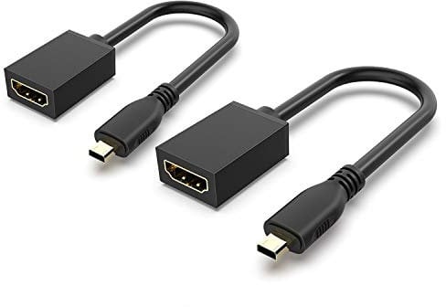 GANA Cavo micro HDMI to HDMI 4K【2 Pack】, Cavo di estensione micro HDMI to HDMI compatibile con 4K, 3D, Full HD, Gopro, Tablet-20 cm