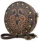 HiiFeuer Viking geprägte Umhängetasche Crossbody Bag, Gürteltasche aus nordischem Kunstleder Schultertasche, Mittelalter tragbare Cosplay Umhängebeutel (Braun A)