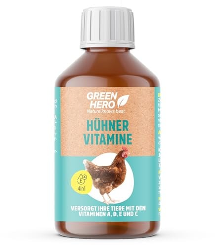 Green Hero Hühner Vitaminkonzentrat 250 ml | Vitamine A, D, E & C für Hühner & Tauben | Unterstützt Gesundheit im Winter & Legeleistung | Auch für Küken, Enten, Gänse & Geflügel | Futterergänzungsmitt