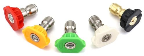 5 Pack, Pressure Washer Spray Nozzle Tips, 1/4 Inch, 2.5 GPM
