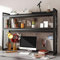Ahtadums Schreibtisch Bücherregal 3 Etagen Verstellbar Perfekter Regal Organizer Tischregal für Computertisch, Holz und Metall Monitorständer Groß für Büro Zuhause Arbeitszimmer Wohnheim (A, 135cm)