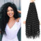 FANWYFYU 8Packs Wave Curly Crochet Hair 18Inch Goddess Passion Twist Crochet Hairs Pre-Looped Long Bohemian Braids Deep Wave Curly Hairs Extensions for Butterfly Faux Locs (1B)