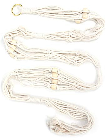 Sunicon Pflanzenhalter, 3-stufiger hängender Pflanzenhalter Hängender Pflanzerständer, handgefertigter Baumwollseil-Blumentopfhalter, Blumentopf Halter Boho Home Decor