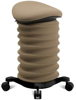 TOPSTAR Sitness 4D mit Rollen - AGR-Zertifiziert Dynamischer Sitzhocker schwarz - braun, ergonomischer Bürohocker - höhenverstellbar - stärkt den Rücken - entlastet die Bandscheiben
