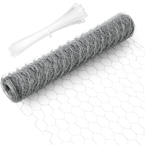 Malla Metalica, Malla Gallinero galvanizada de 0,4 x 12 m, Mallas Para Gallinero, Malla De Alambre, red de protección para jardín, malla metálica ligera para decoración artesanal