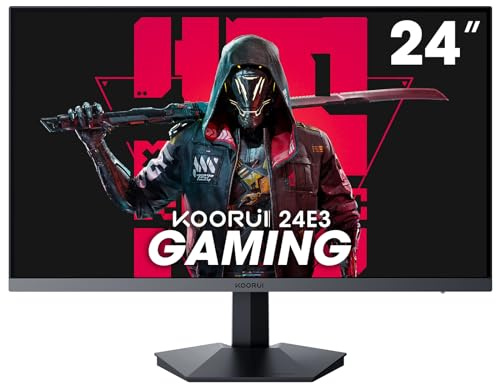 KOORUI - Gaming Monitor, 24 Fast IPS Computer Monitor, 165Hz FHD Display, 1ms PC Display, 99% sRGB Color Gamut, Adaptive Sync, Frame