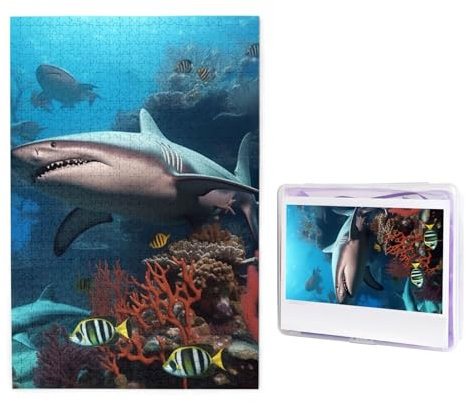U-Boot Shark Coral Puzzle für Erwachsene 1000 Teile, Holzpuzzle von Fotos, Herausfordernde Puzzles Perfekt für Spieleabende, Heimdekoration Puzzles Geschenk für Urlaub Geburtstag