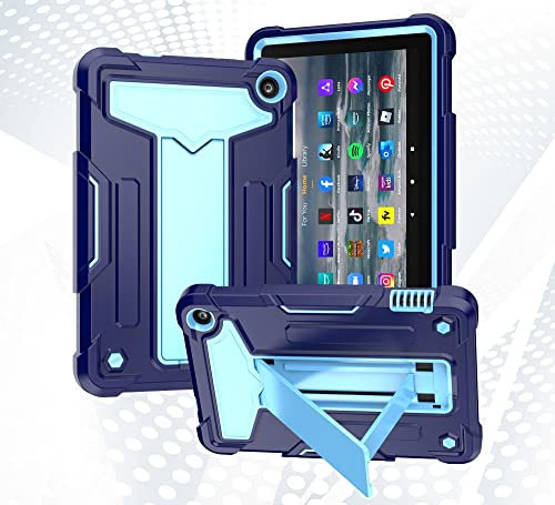 Funda protectora para tableta Estuche compatible con Kindle Fire 7 12.ª generación Estuche de 7 pulgadas 2022, con función atril Estuche híbrido de cuerpo completo de tres capas Cubierta de protección