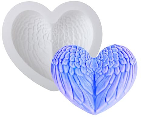 Silicone Baking Mold, Flexible Heart with Wings Shaped Mould, Creative Non-Stick Cake Chocolate Tool for Couples Family Baking Projects Gift Craft and Decorations
