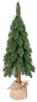 Tannenbaum künstlich im Stoffsack 65cm hoch D.25cm - platzsparend & wiederverwendbar - Kleiner Deko Christbaum - Weihnachtsdeko & Winterdeko - Grün