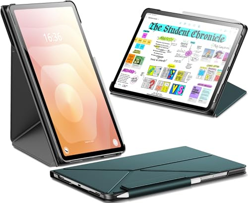 INFILAND Hülle für Samsung Galaxy Tab S11 2025 11 Zoll 5G SM-X730 / SM-X736B, Schlanke Schutzhülle, Multi-Winkel Magnetischem Ständer, Auto Schlaf/Wach Funktion (Mitternachtsgrün)