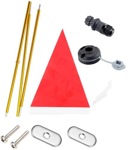 Générique Foldable Track Mounted Aluminum Safety Kayak Flag Pole Lightweight DIY Accessory | Durable Flag Pole for Canoe, Canoe, Kayak, Boat, Water Sports