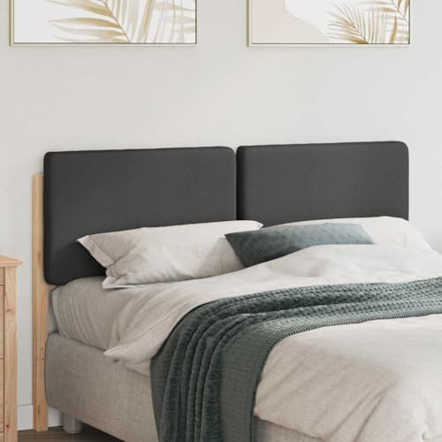 Tonture Gepolstertes Kopfteil aus massivem Kiefernholz, 120 cm, Braun und Dunkelgrau, langlebiges Bett Kopfteil für Schlafzimmer, stilvolles Polsterbett Gestell für Frühling und Winter